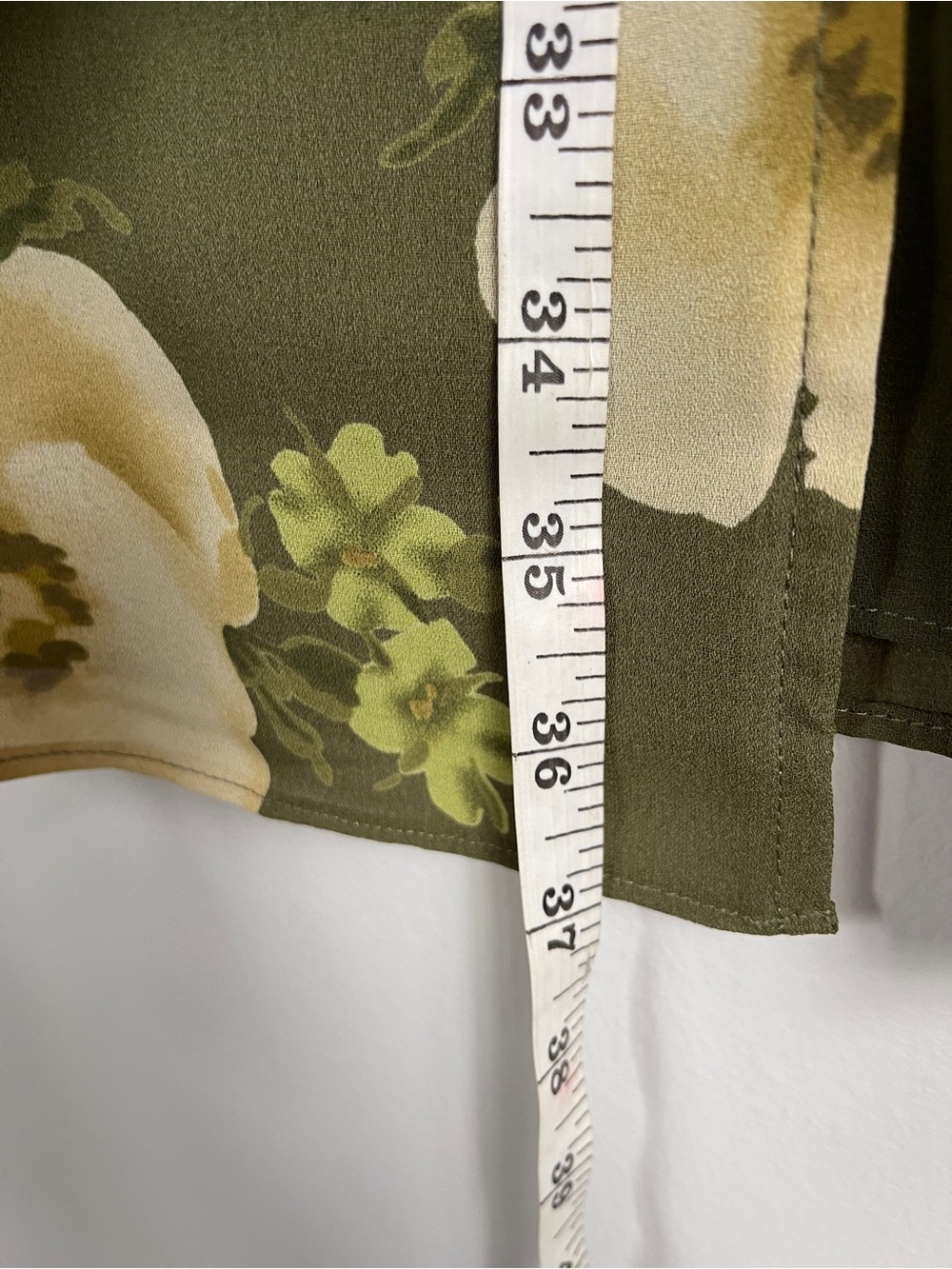 NWT Vintage Y2K Fairy Olive Green + Cream Floral Maxi Skirt - Picture 7 of 8